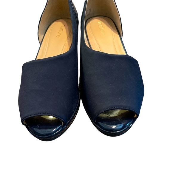 Nurture by Lamaze Shoes - EUC Nurture Slip On Loreleie Open Toe Black Wedge Shoe Size 8.5M